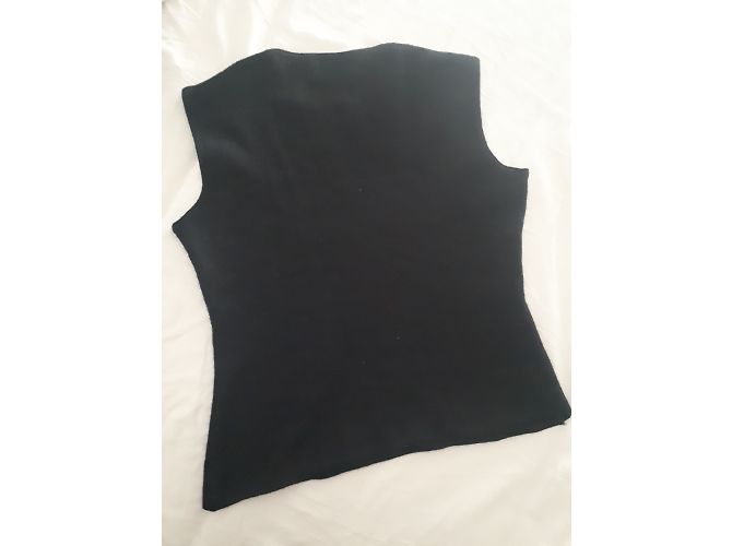 Regata Chanel preta de lã e mohair sem mangas Preto - vista 4