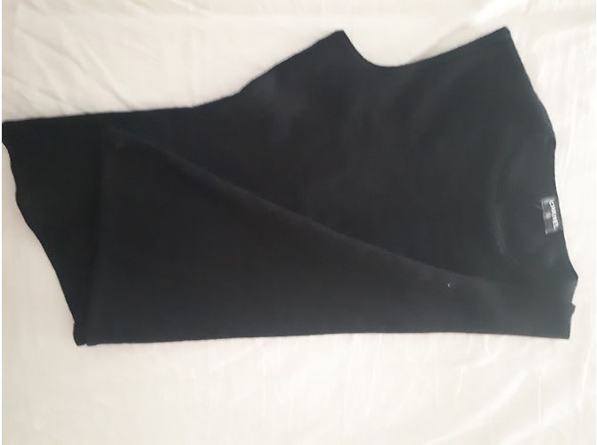 Regata Chanel preta de lã e mohair sem mangas Preto - vista 5