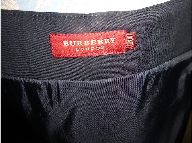 Falda recta Burberry de lana negra Metálico - vista 5