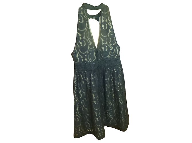 Anna Sui Kleid aus schwarzer Baumwolle und Spitze - Ansicht 2