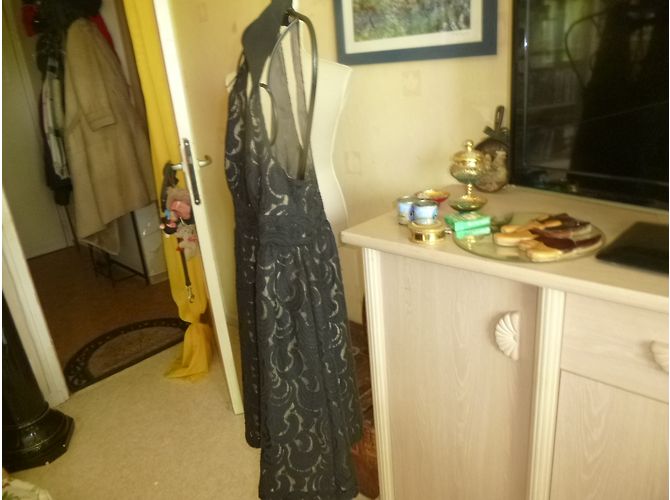 Anna Sui Kleid aus schwarzer Baumwolle und Spitze - Ansicht 3