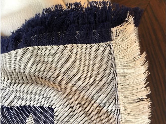 Louis Vuitton bufanda clásica del monograma del dril de algodón Azul - vista 3