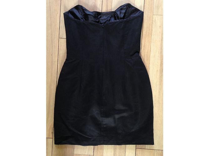 French Connection Trägerloses kurzes Kleid in Schwarz Baumwolle - Ansicht 3