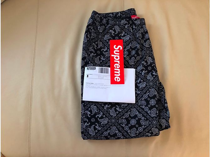 Supreme Bandana Track Pant Black - vista 3