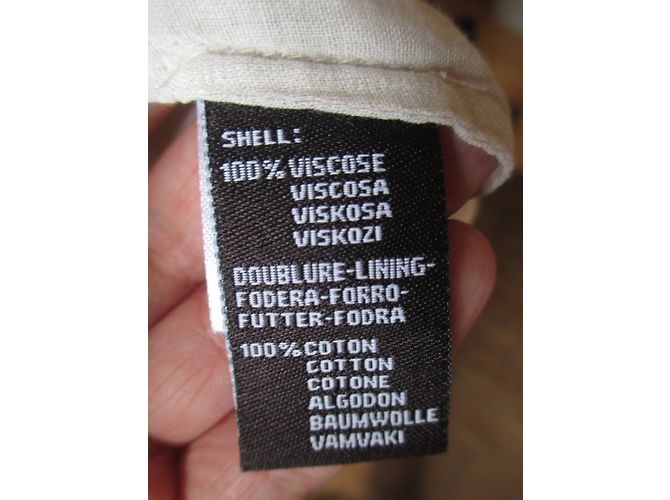 Antik Batik Kleid aus Viskose in Eggshell mit Perlenstickerei Aus weiß - Ansicht 8