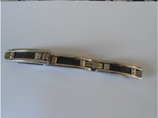 Autre Marque Bracciale STEEL Creator in acciaio nero e argento - vista 3