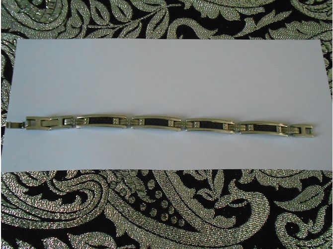 Autre Marque Bracciale STEEL Creator in acciaio nero e argento - vista 4
