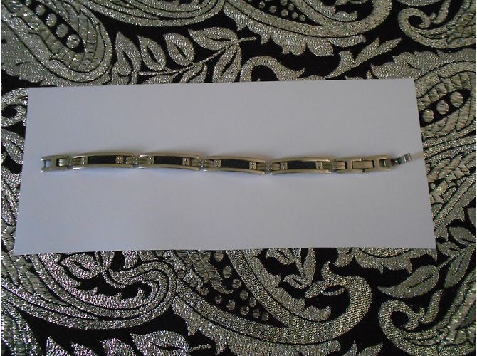Autre Marque Bracciale STEEL Creator in acciaio nero e argento - vista 7