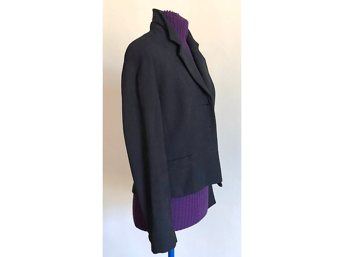 Autre Marque Giacca in seta Vica Seta blu navy - vista 11