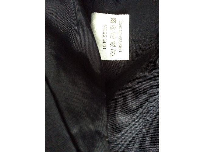 Autre Marque Giacca in seta Vica Seta blu navy - vista 12