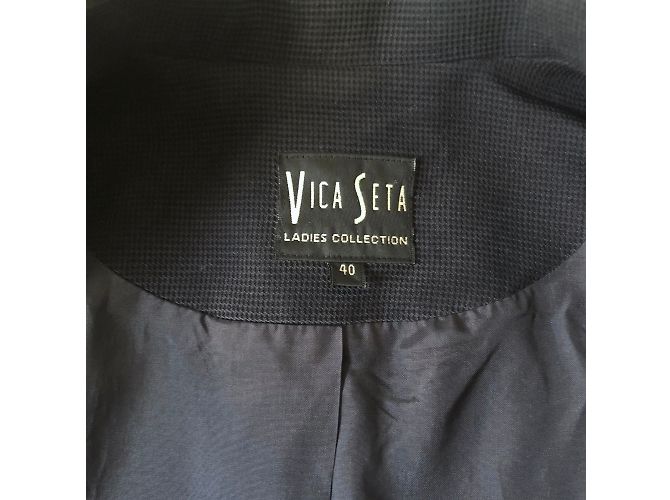 Autre Marque Giacca in seta Vica Seta blu navy - vista 13