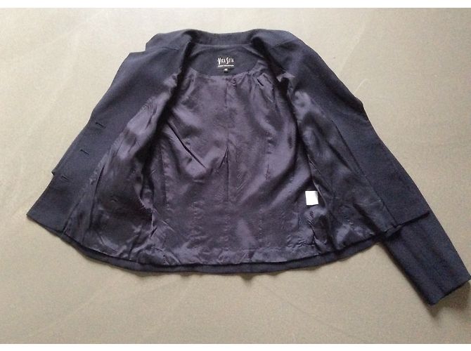 Autre Marque Giacca in seta Vica Seta blu navy - vista 14