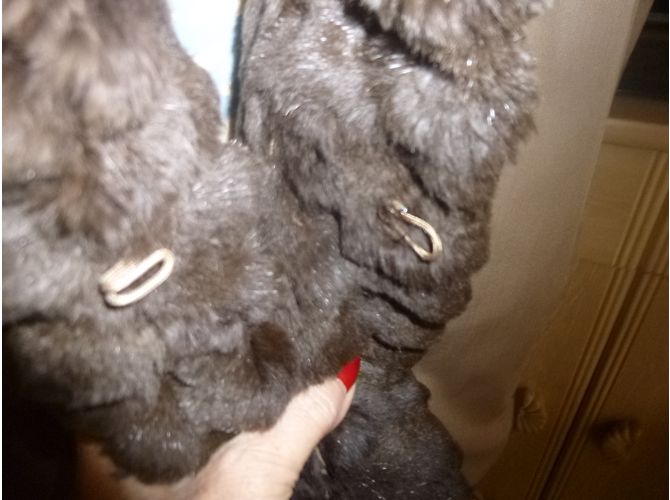 Gabardina Yves Saint Laurent marrón con piel de mapache Castaño - vista 8
