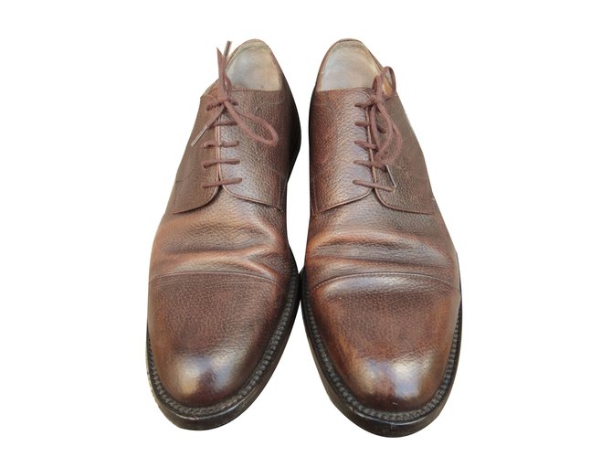 Scarpe Derby Givenchy in pelle granulata marrone - vista 2