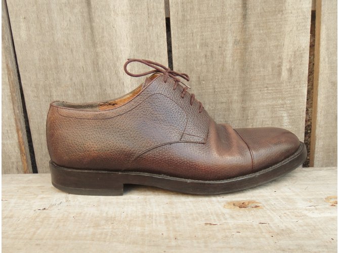 Scarpe Derby Givenchy in pelle granulata marrone - vista 3