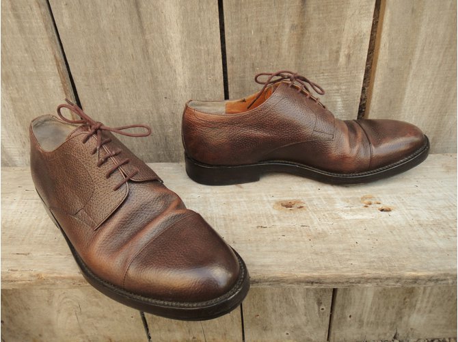 Scarpe Derby Givenchy in pelle granulata marrone - vista 4