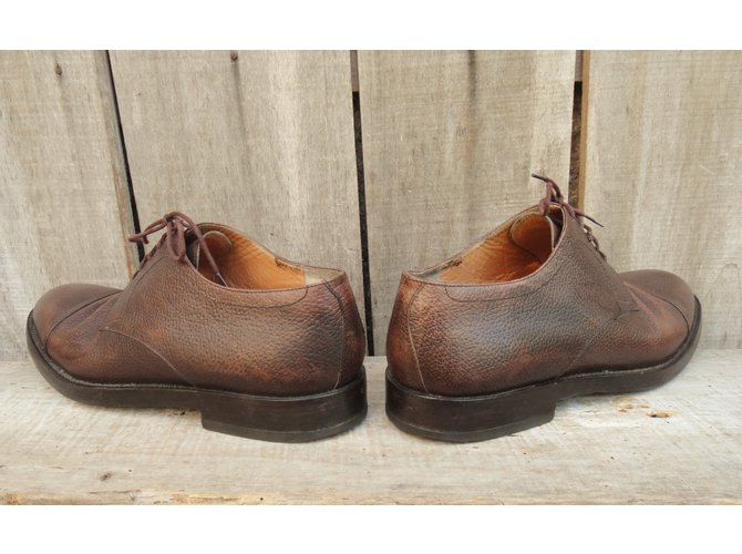 Scarpe Derby Givenchy in pelle granulata marrone - vista 7