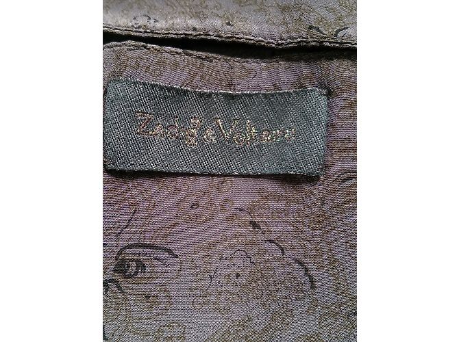 Falda de seda estampada Zadig & Voltaire Verde Marrón 40 Castaño - vista 3