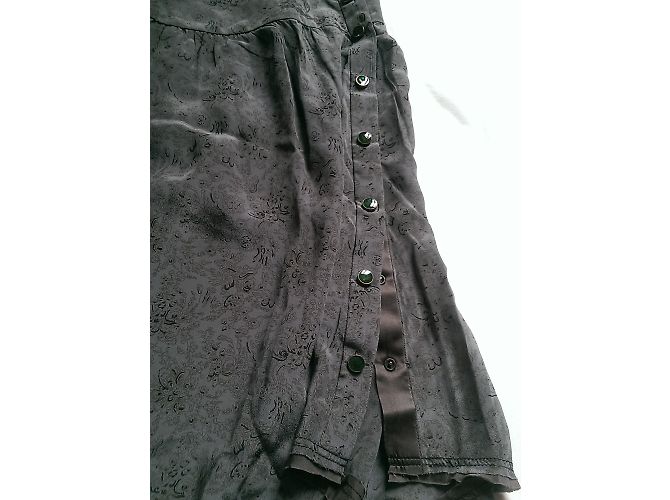 Falda de seda estampada Zadig & Voltaire Verde Marrón 40 Castaño - vista 6
