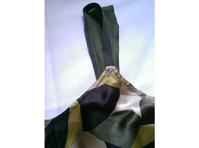 Conjunto de Top y Falda de Seda Estampada Pennyblack Marrón Beige Verde Castaño - vista 5