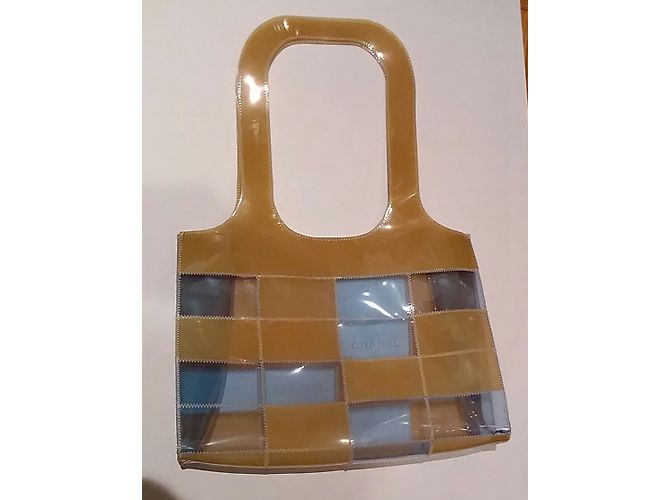 Chanel Borsa in vinile da spiaggia Beige - vista 3