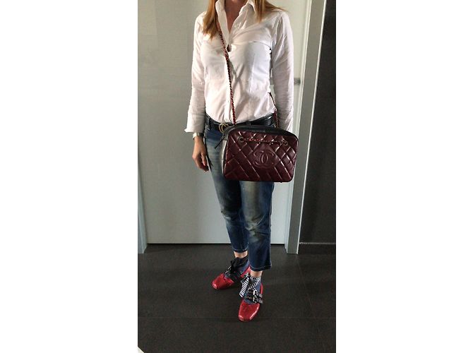 Camera Chanel Handtaschen Schwarz Bordeaux - Ansicht 6
