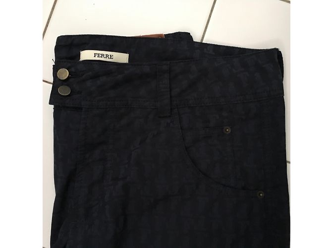Pantalones Ferré Milano de algodón jacquard azul marino 46 - vista 6