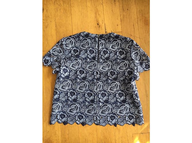 Top de encaje bordado azul Sportmax - vista 4