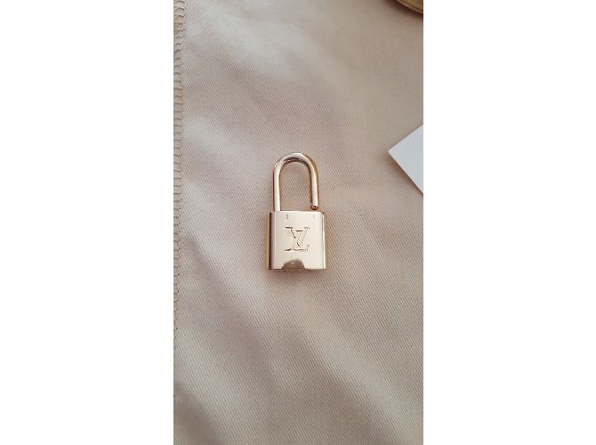 Louis Vuitton Lockit MM Suhali Borsa a mano in pelle di capra oro metallizzato D'oro Metallico - vista 11