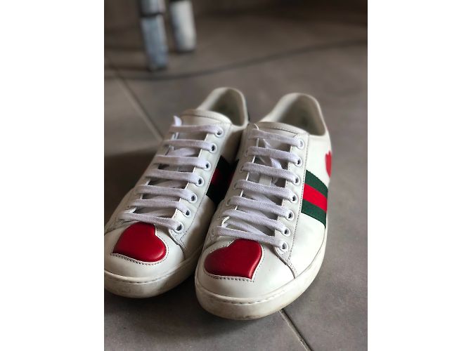 Sneakers Gucci in pelle bianca Bianco - vista 2