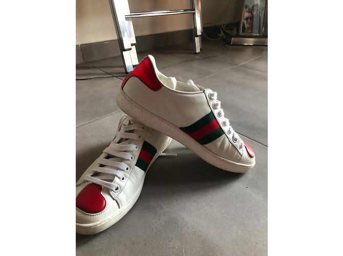 Sneakers Gucci in pelle bianca Bianco - vista 6