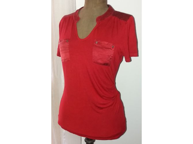Top de seda rojo de manga corta Karen Millen Roja - vista 5