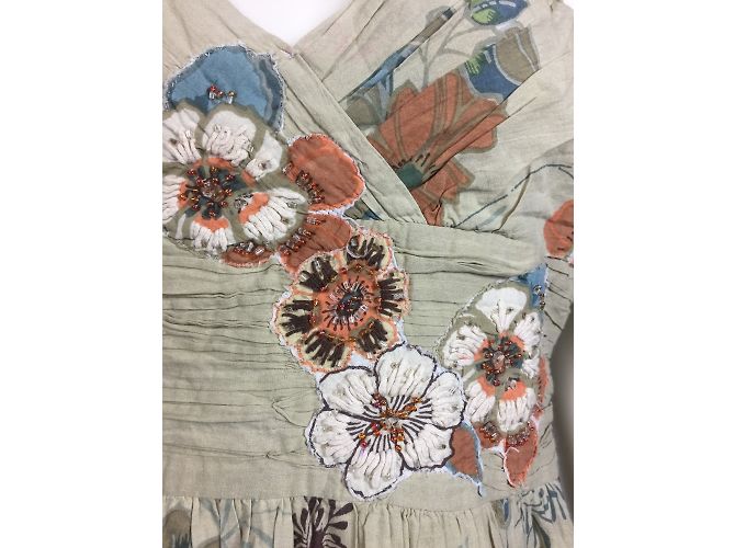 Rene Derhy Vestido floral aplique algodon Multicolor - vista 4