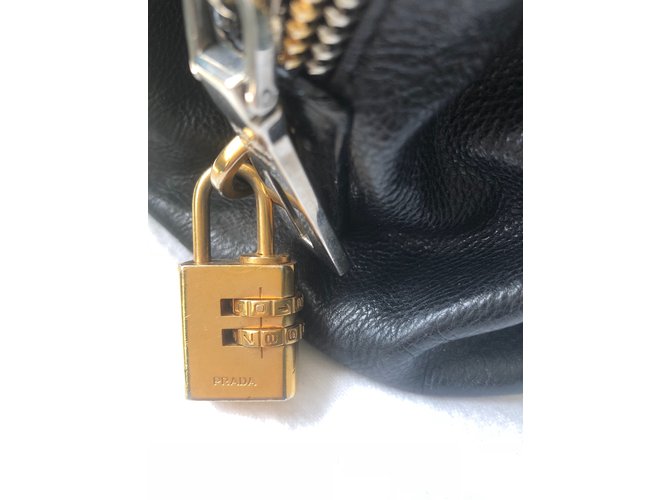 Borsa a mano Prada in pelle nera Nero - vista 3