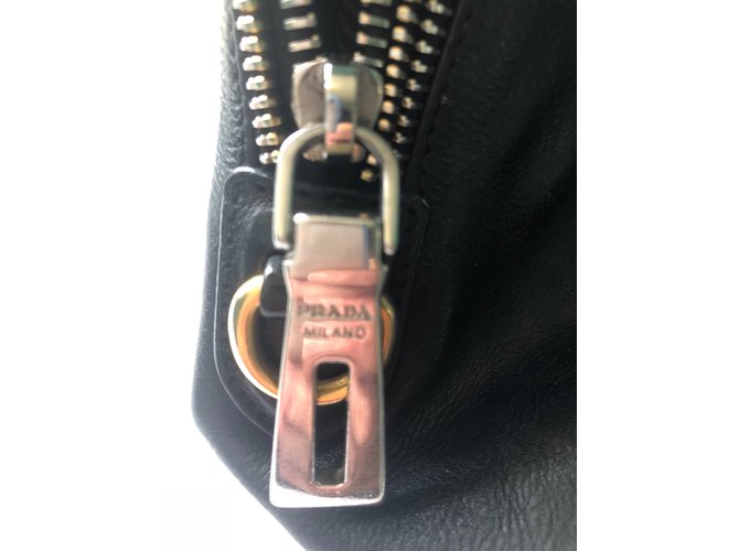 Borsa a mano Prada in pelle nera Nero - vista 6