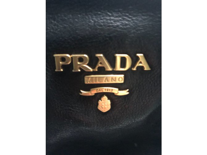 Borsa a mano Prada in pelle nera Nero - vista 7