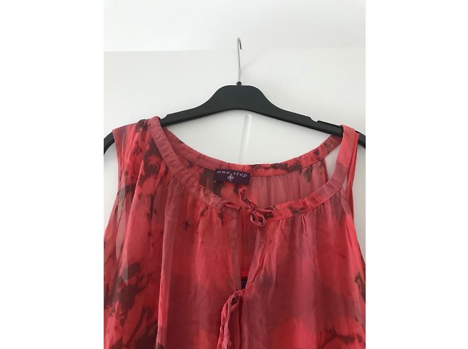 One Step Seidenkleid rot Tie Dye - Ansicht 3