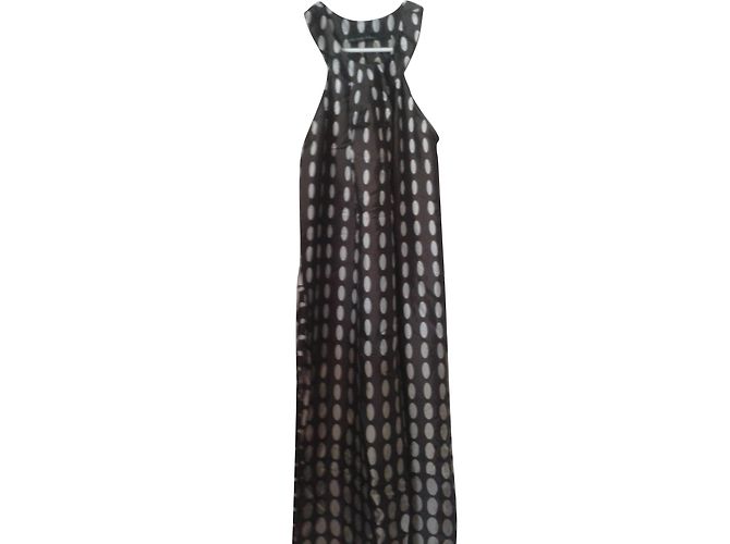 One Step Maxikleid braun mit Taupe Polka Dots Viscose - Ansicht 2