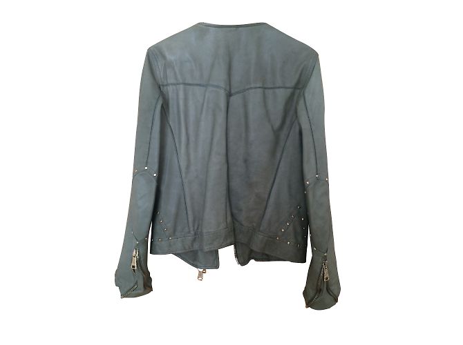 Autre Marque Olivgrüne Delan Lederjacke Khaki - Ansicht 2