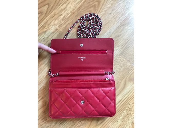 Chanel portafoglio sulla catena Rosso - vista 5