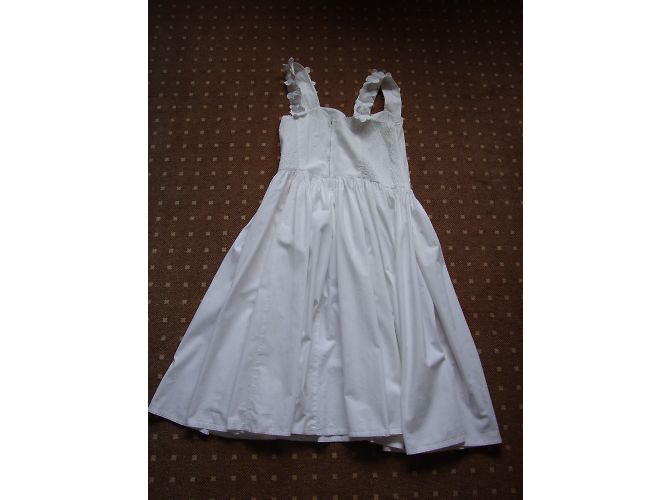Vestido de algodón blanco sin tirantes Rene Derhy - vista 9