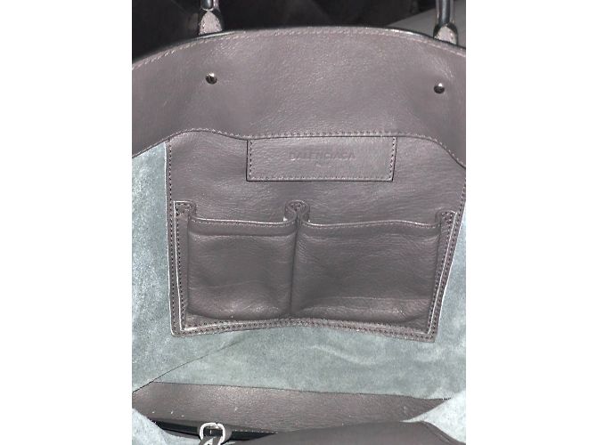 Balenciaga Papier A5 Zip Lederhandtasche Anthrazitgrau - Ansicht 4