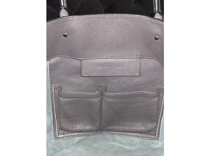 Balenciaga Papier A5 Zip Lederhandtasche Anthrazitgrau - Ansicht 5