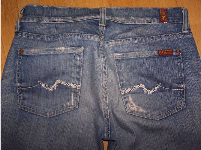 Vaqueros 7 For All Mankind Straight Leg Azules de Algodón Talla W28 - vista 7