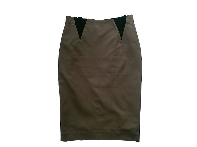 Gonna Alaïa in cotone marrone - vista 2