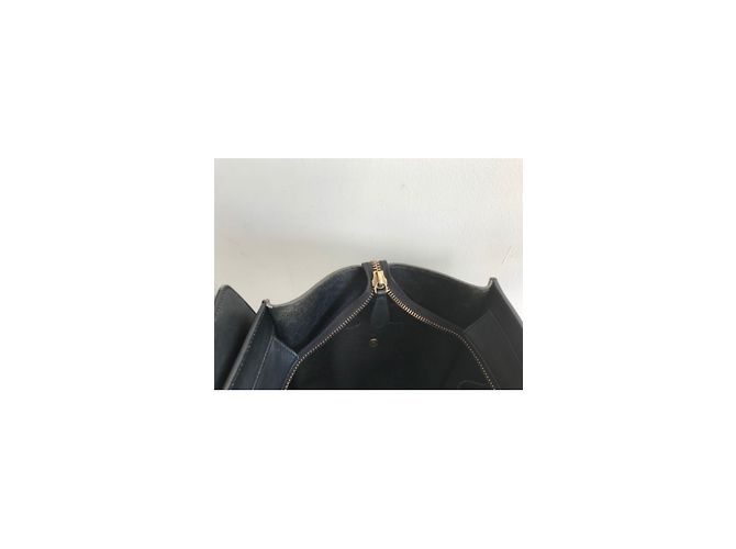 Borsa a mano Céline Luggage Micro in pelle nero blu khaki Cachi - vista 4