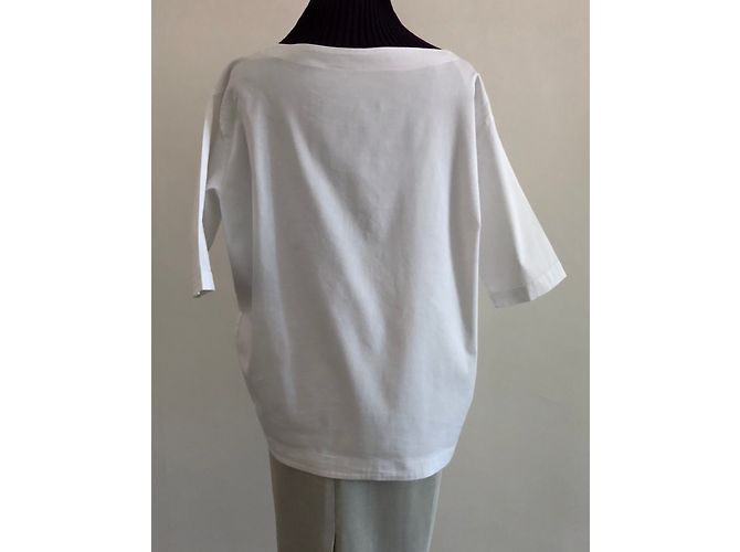 Autre Marque Top assimétrico branco de algodão - vista 3