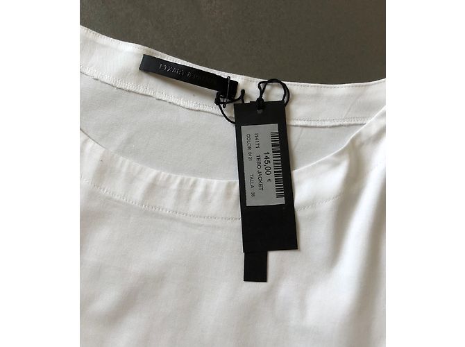 Autre Marque Top assimétrico branco de algodão - vista 4