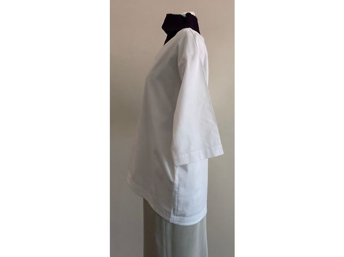 Autre Marque Top assimétrico branco de algodão - vista 5