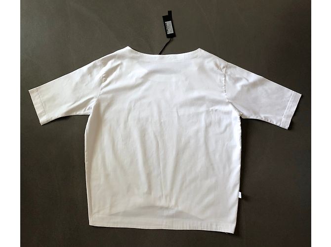 Autre Marque Top assimétrico branco de algodão - vista 7
